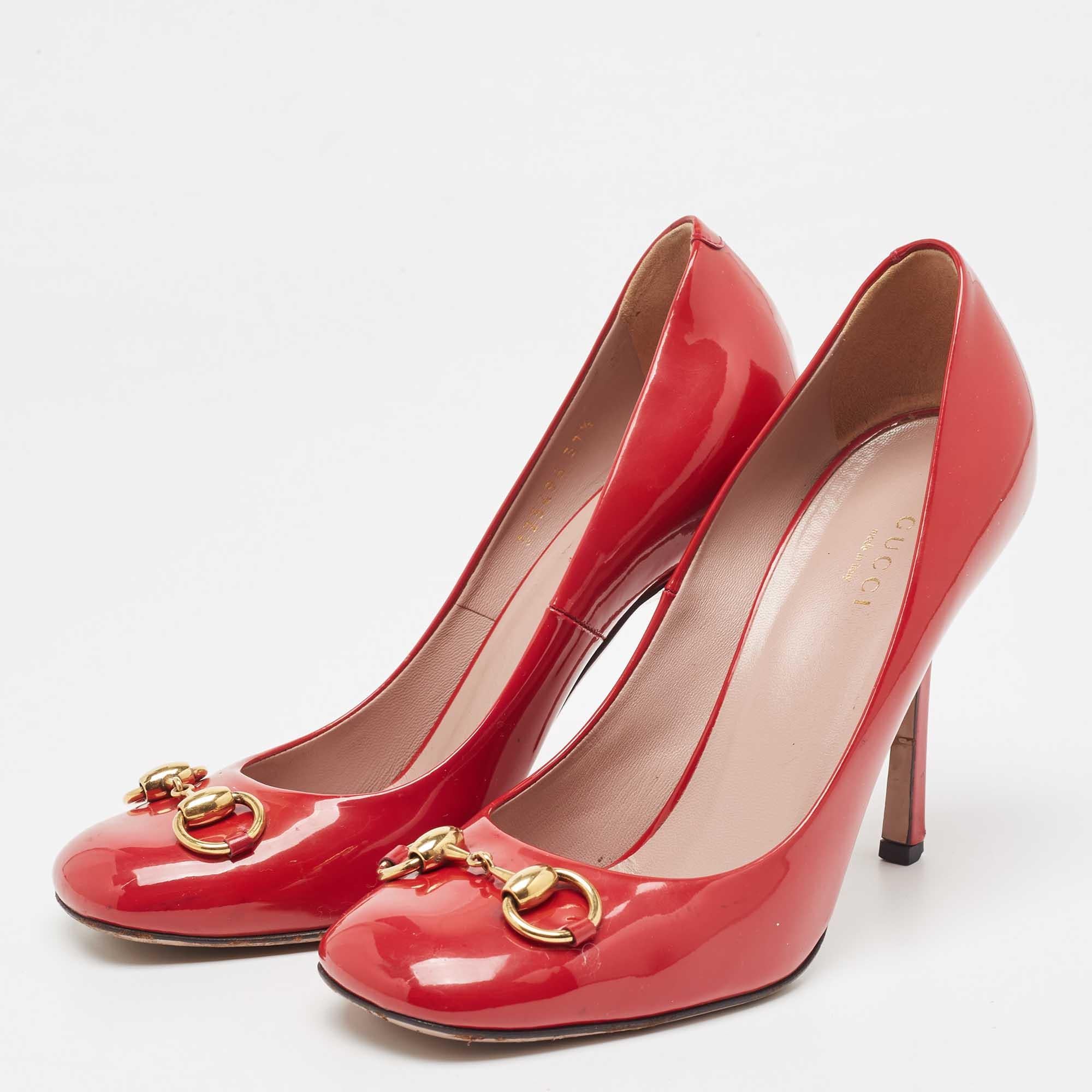 Make a chic style statement with these designer pumps. They showcase sturdy heels and durable soles perfect for your fashionable outings