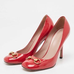 Gucci Pumps in vernice rossa Jolene Horsebit Square Toe misura 37,5
