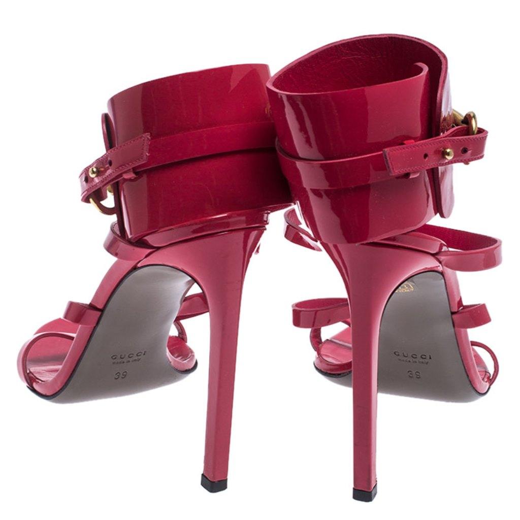 Gucci Red Patent Leather Ursula Horsebit Gladiator Sandals Size 39 For Sale At 1stdibs Gucci Gladiator Sandals Gucci Ursula Sandals Gucci Ursula Horsebit Sandals