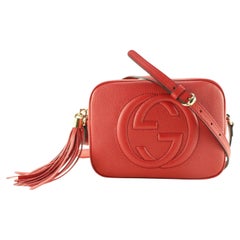 Used Gucci Red Pebble Grained Leather Disco Soho Crossbody 1G0509