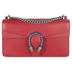 Gucci Red Pebbled Calfskin Small Dionysus Shoulder Bag