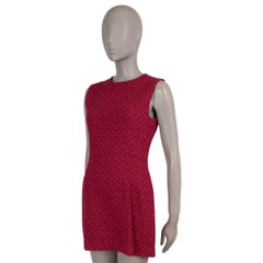 GUCCI red pink cotton 2023 SLEEVELESS TWEED MINI Dress 40 S