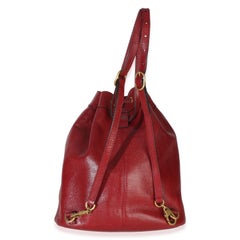 Gucci Red Piuma Lux Energy Medium Re(Belle) Bucket Backpack