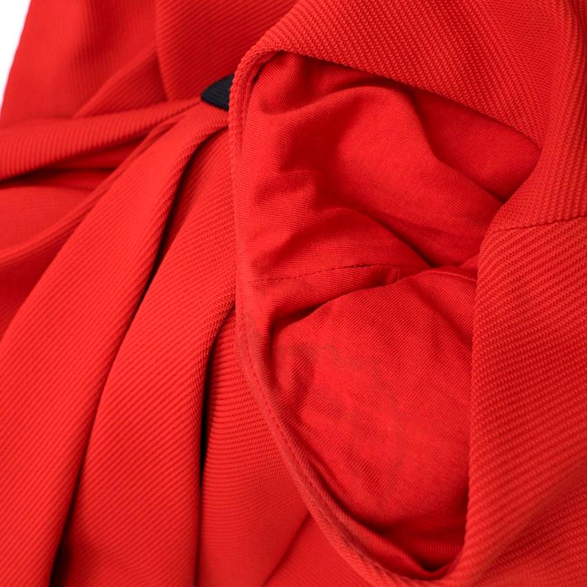 Gucci Red Pleated Gabardine Mini Dress XS For Sale 1