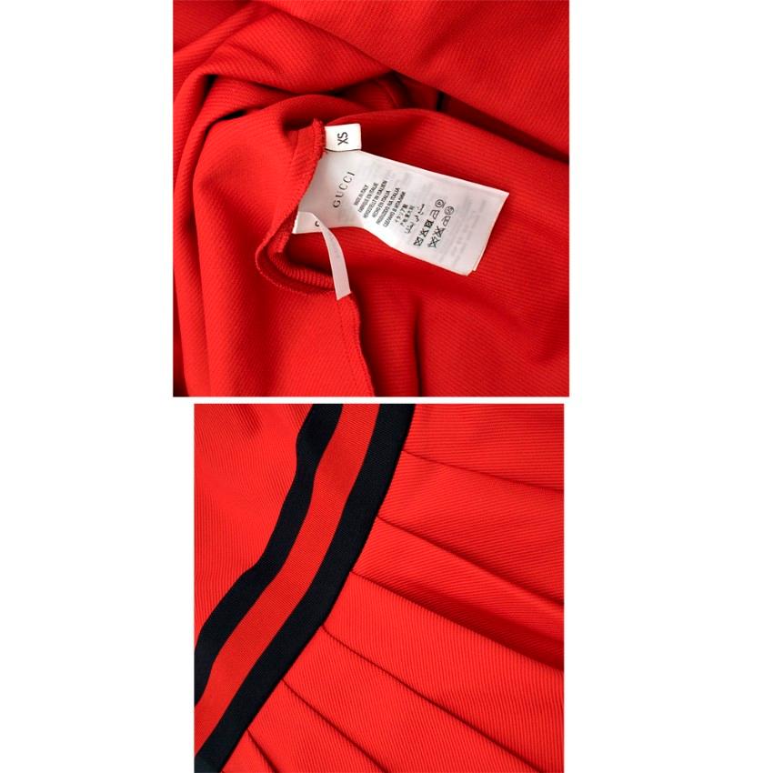 Gucci Red Pleated Gabardine Mini Dress XS For Sale 2