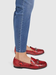 Gucci Red Python Horsebit Loafers Size IT 36