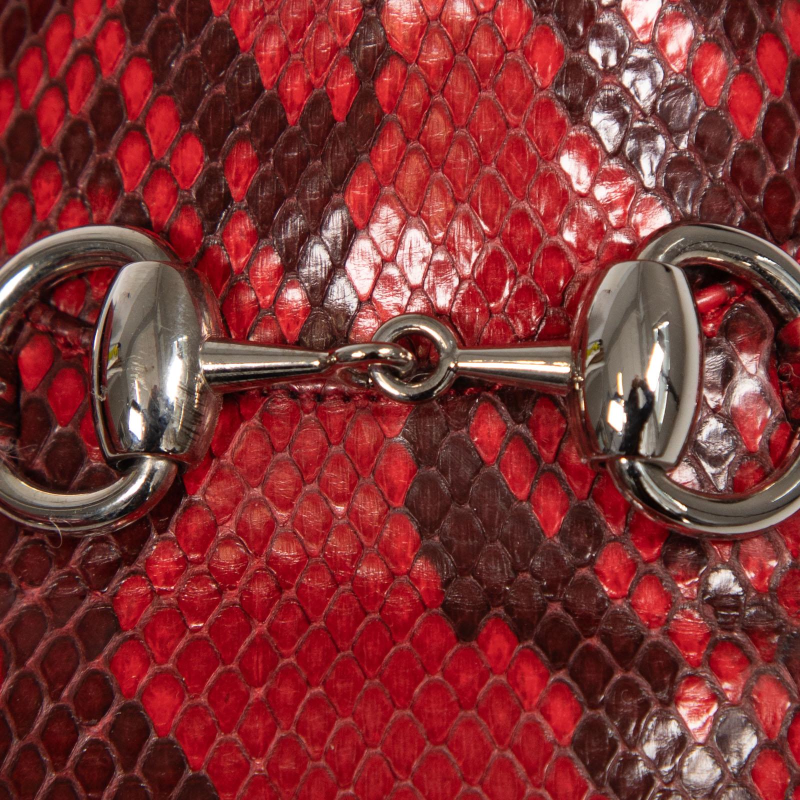 Gucci Red Python Horsebit Loafers Size It 36 - image 5