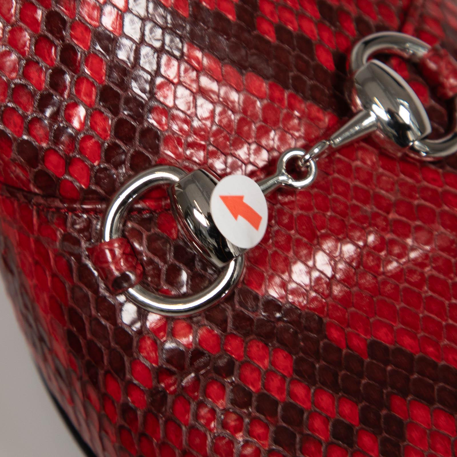 Gucci Red Python Horsebit Loafers Size It 36 - image 7