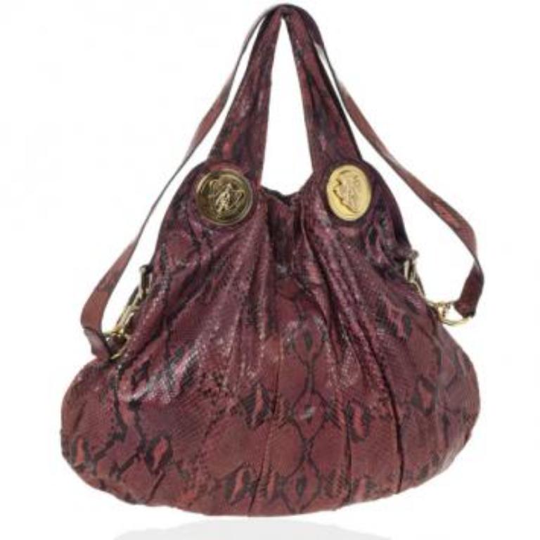 Marron Gucci - Hysteria - Hobo en python rouge en vente