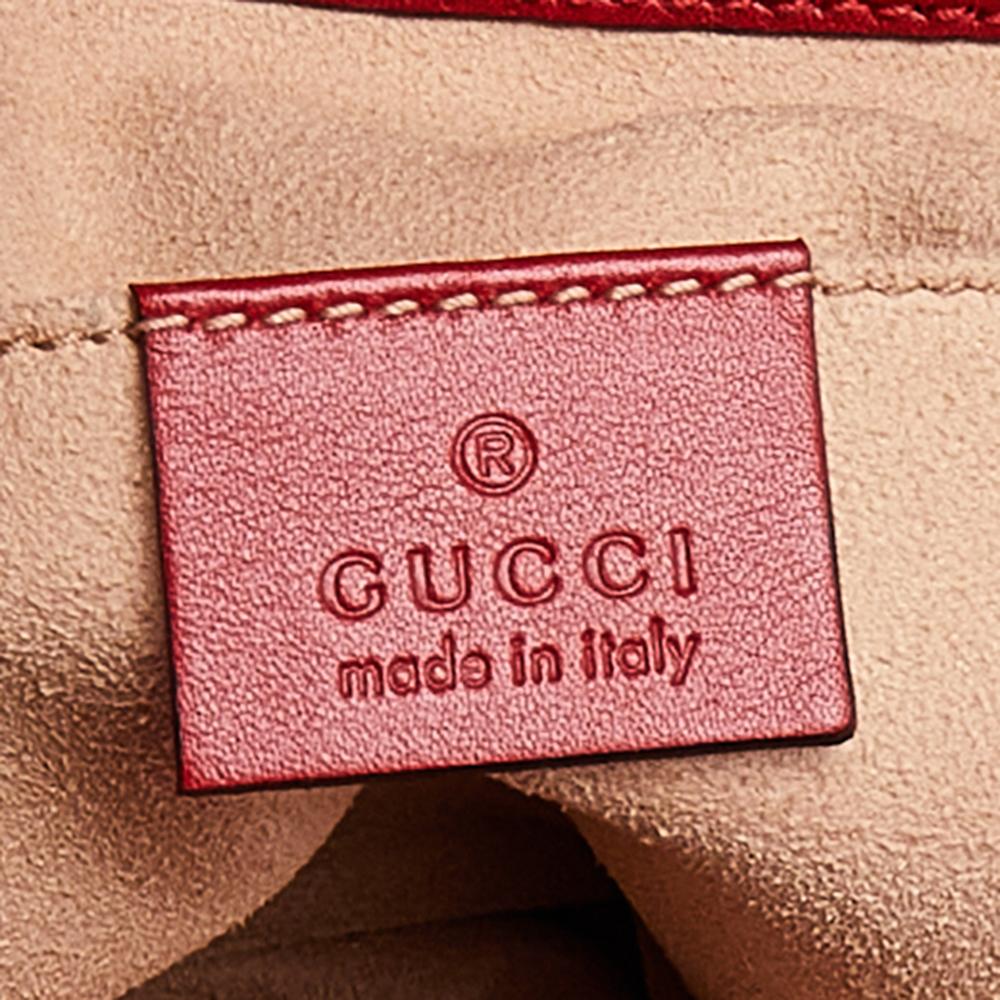 Gucci Red Quilted Leather GG Marmont Backpack 3