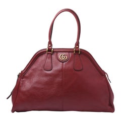 Gucci Red Rebelle Calfskin Leather Large Purse Shoulder Bag 