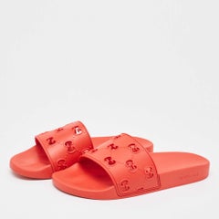Gucci Red Rubber Flat Slides Size 42