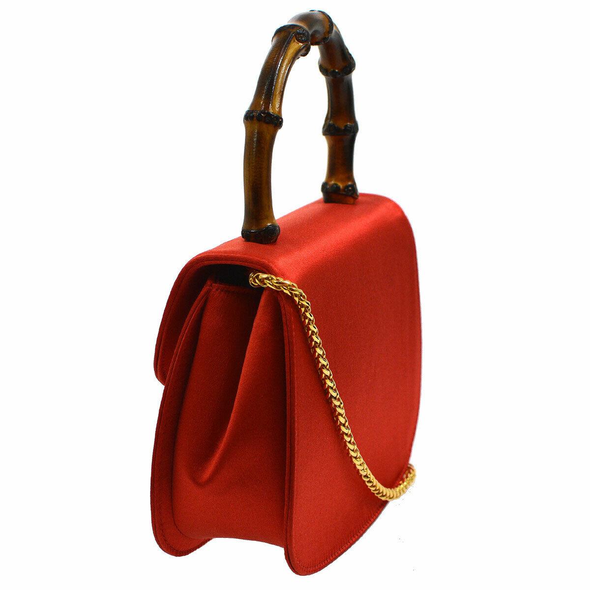 gucci red bamboo handle mini bag