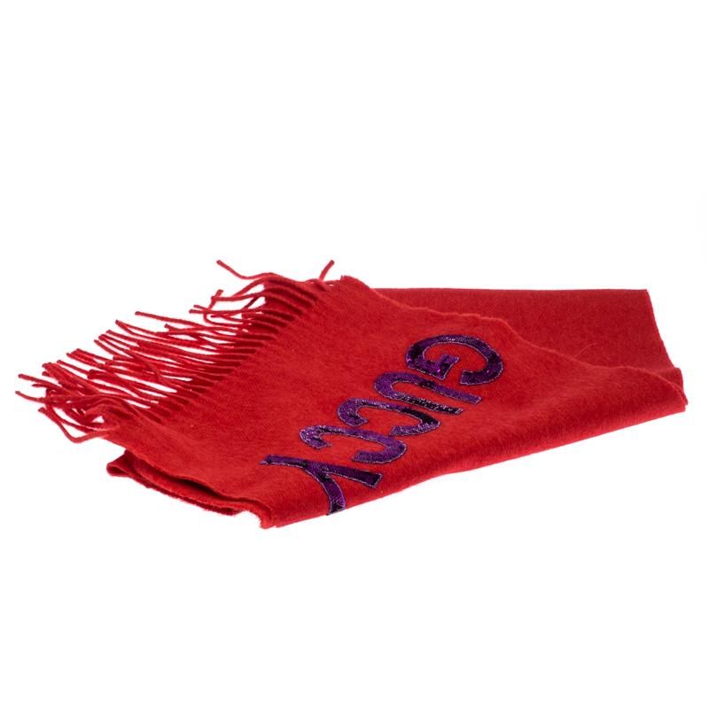 gucci red shawl