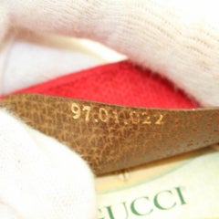 Gucci Red Signature Sherry Web Diagonal Strip Pouch 868079 Cosmetic Bag