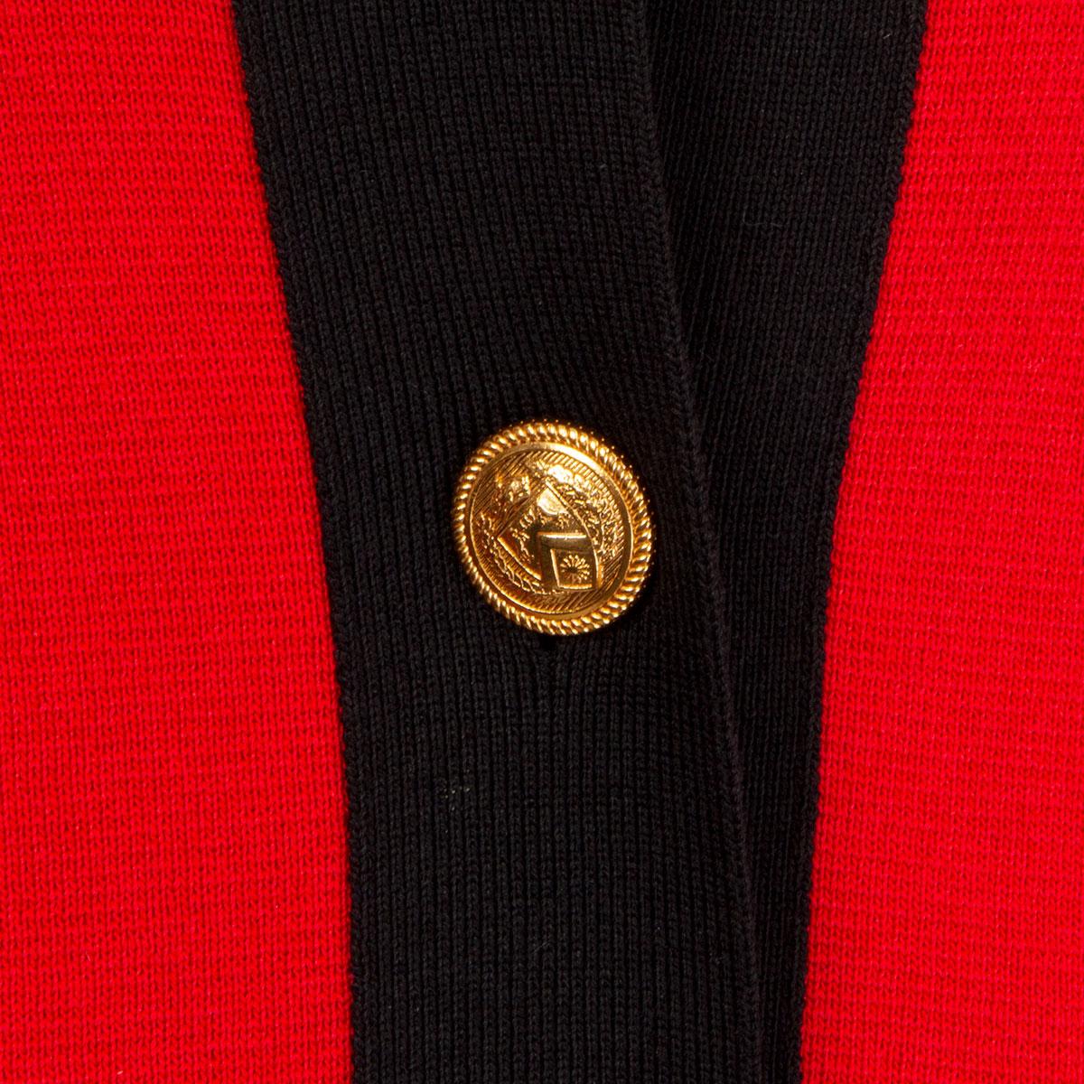 GUCCI red silk & cotton 20219 OVERSIZED ANCHOR PATCH Cardigan Sweater S For Sale 2