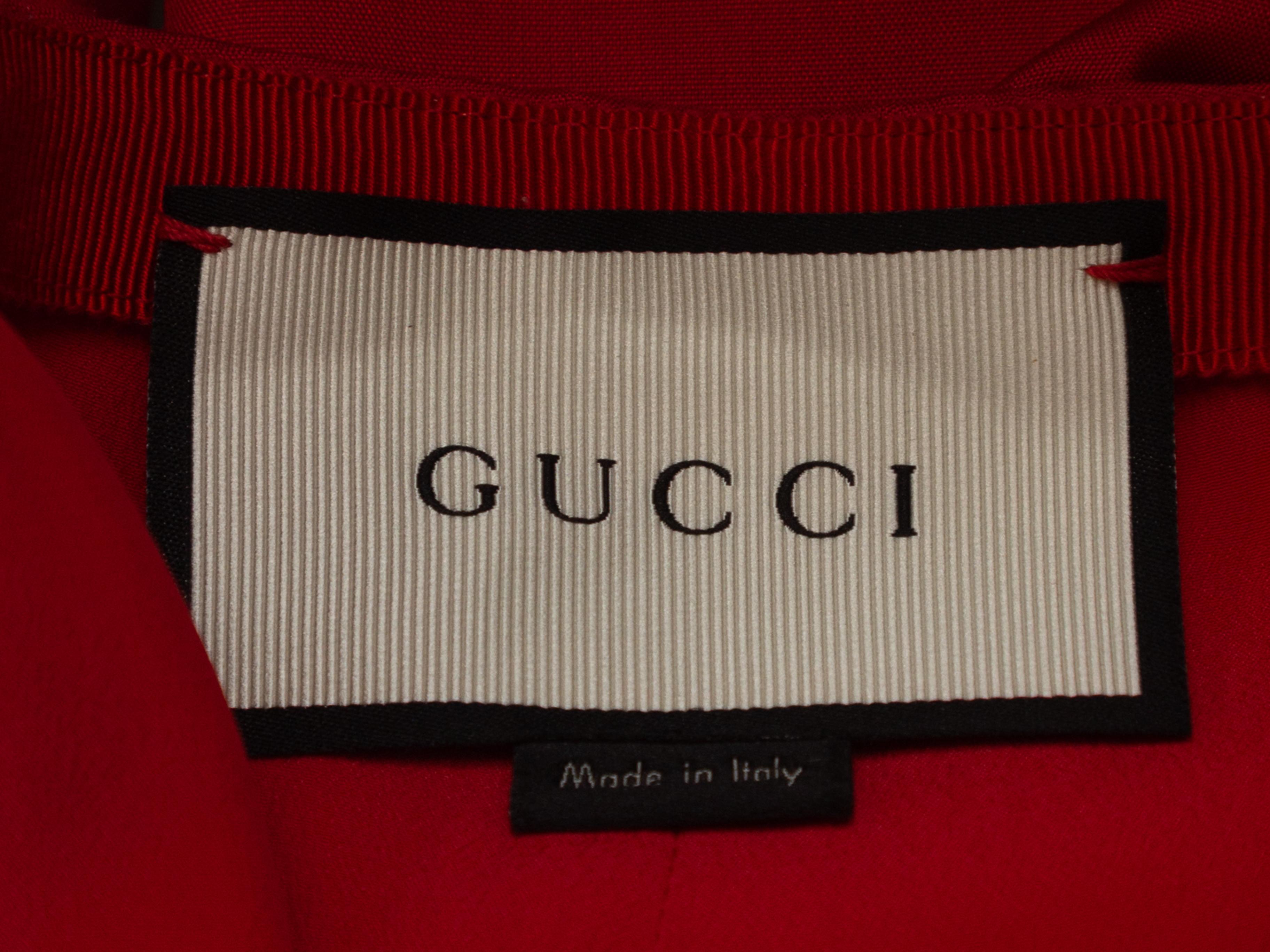 Women's Gucci Red Silk Ruffle-Trimmed Pants