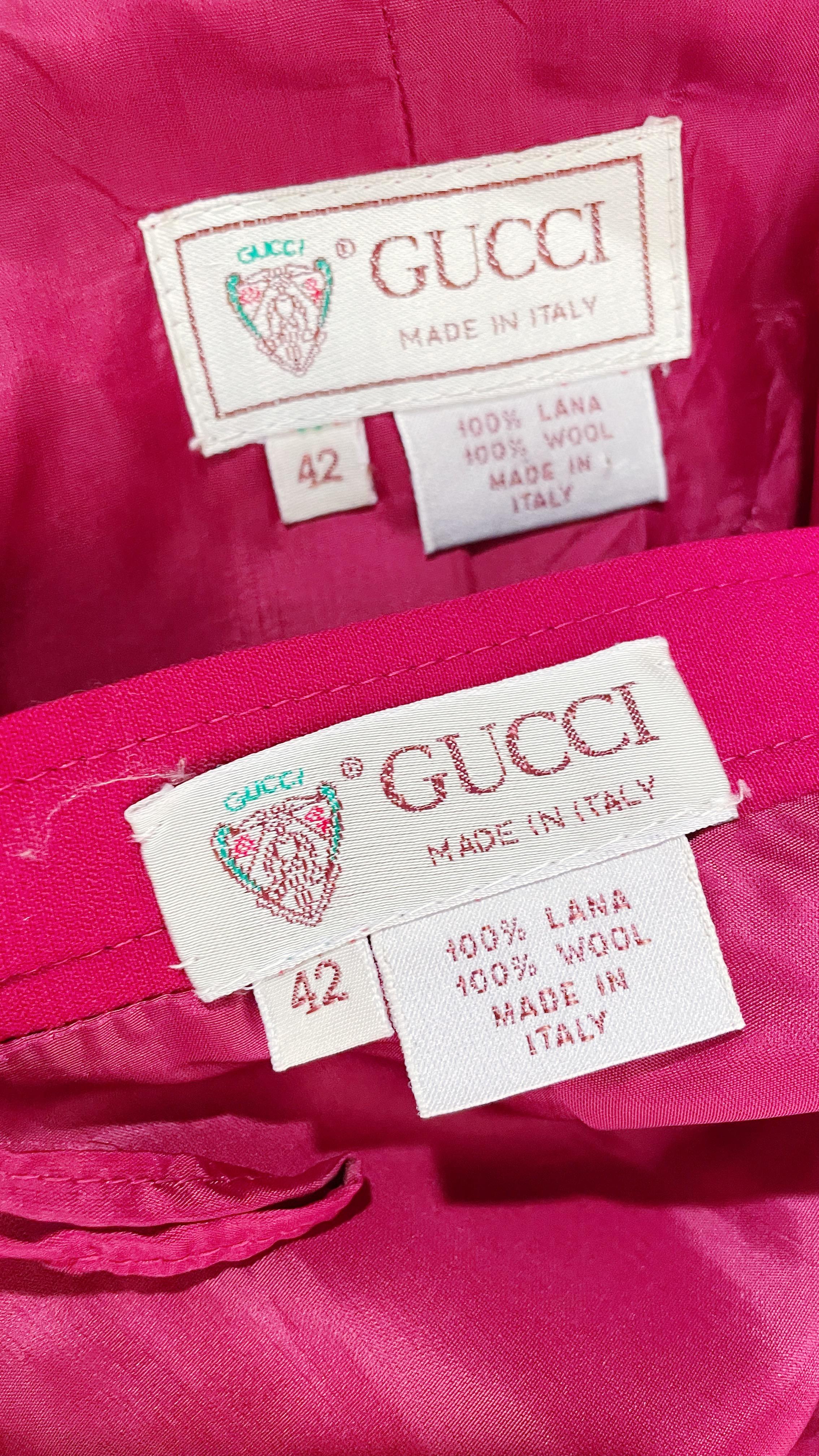 Gucci - Tailleur jupe rouge en vente 3