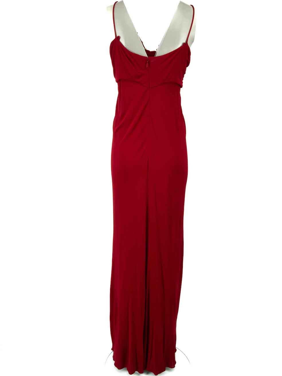 Rotes ärmelloses drapiertes Maxikleid von Gucci Größe M im Zustand „Gut“ im Angebot in London, GB