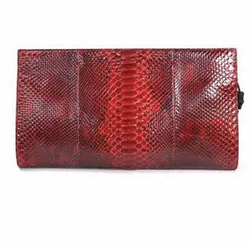 red snake skin bag