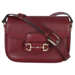 Gucci Red Soft Calfskin Horsebit 1955 Small Shoulder Bag