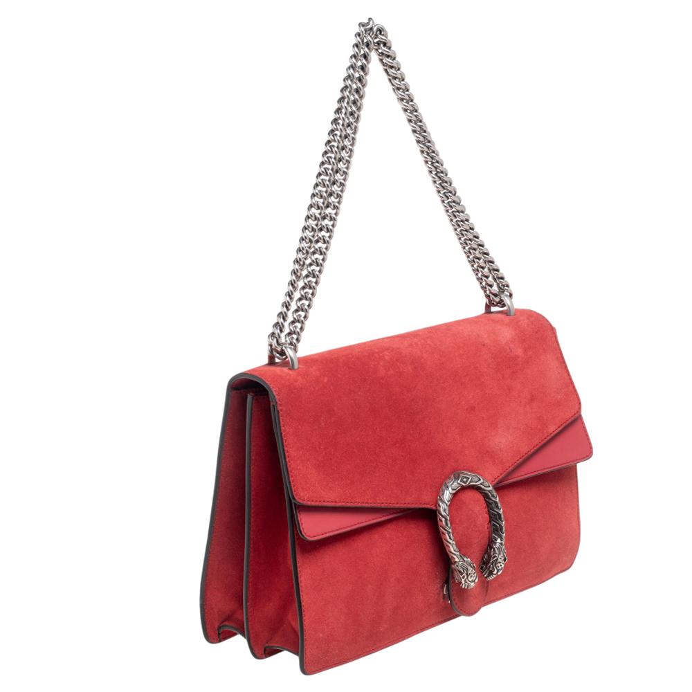 red suede gucci bag