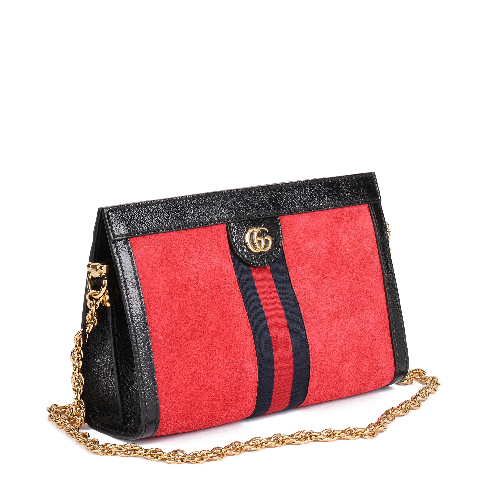 GUCCI
Red Suede & Black Patent Leather Orphidia Shoulder Bag

Serial Number: 503877 520981
Age (Circa): 2020
Accompanied By: Gucci Dust Bag, Care Booklet, Leather Swatch
Authenticity Details: Date Stamp (Made in Italy)
Gender: Ladies
Type: Shoulder,