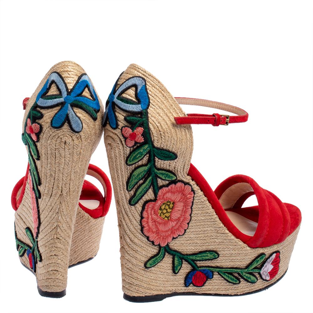 red gucci platform sandals