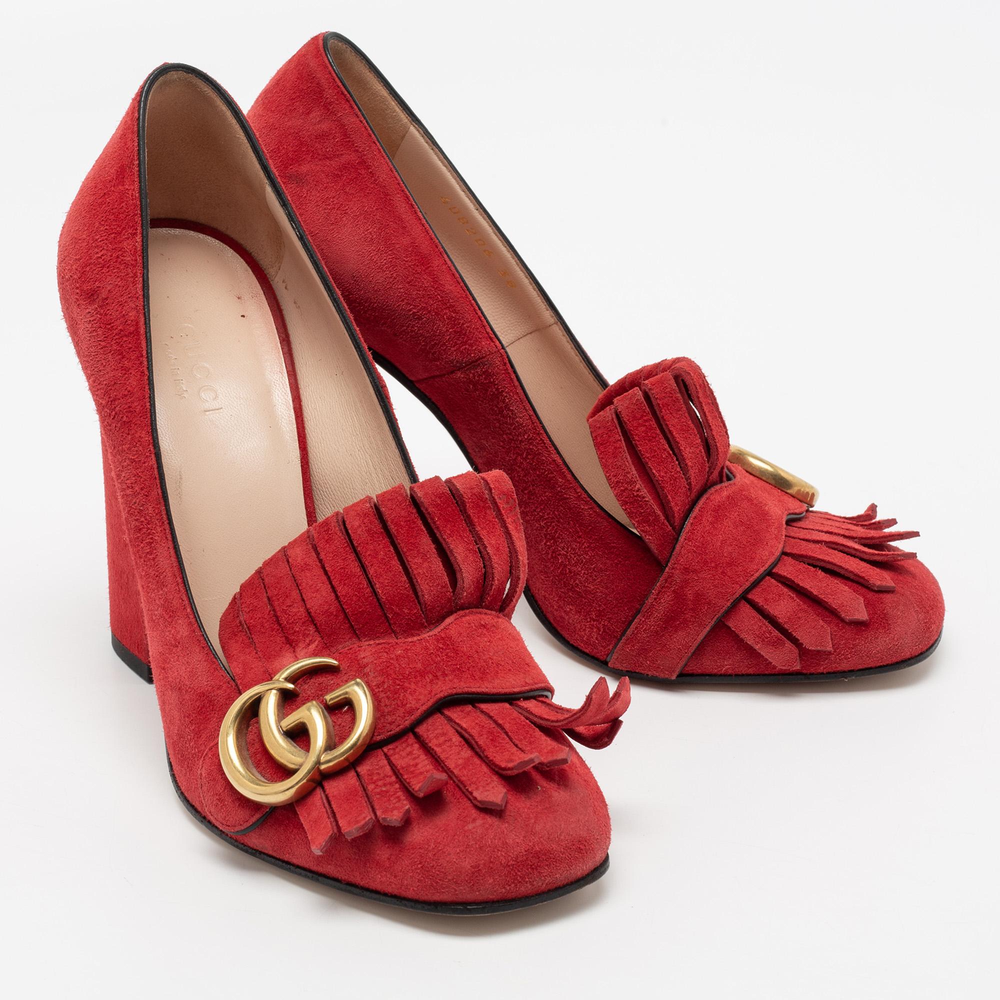 red gucci heels