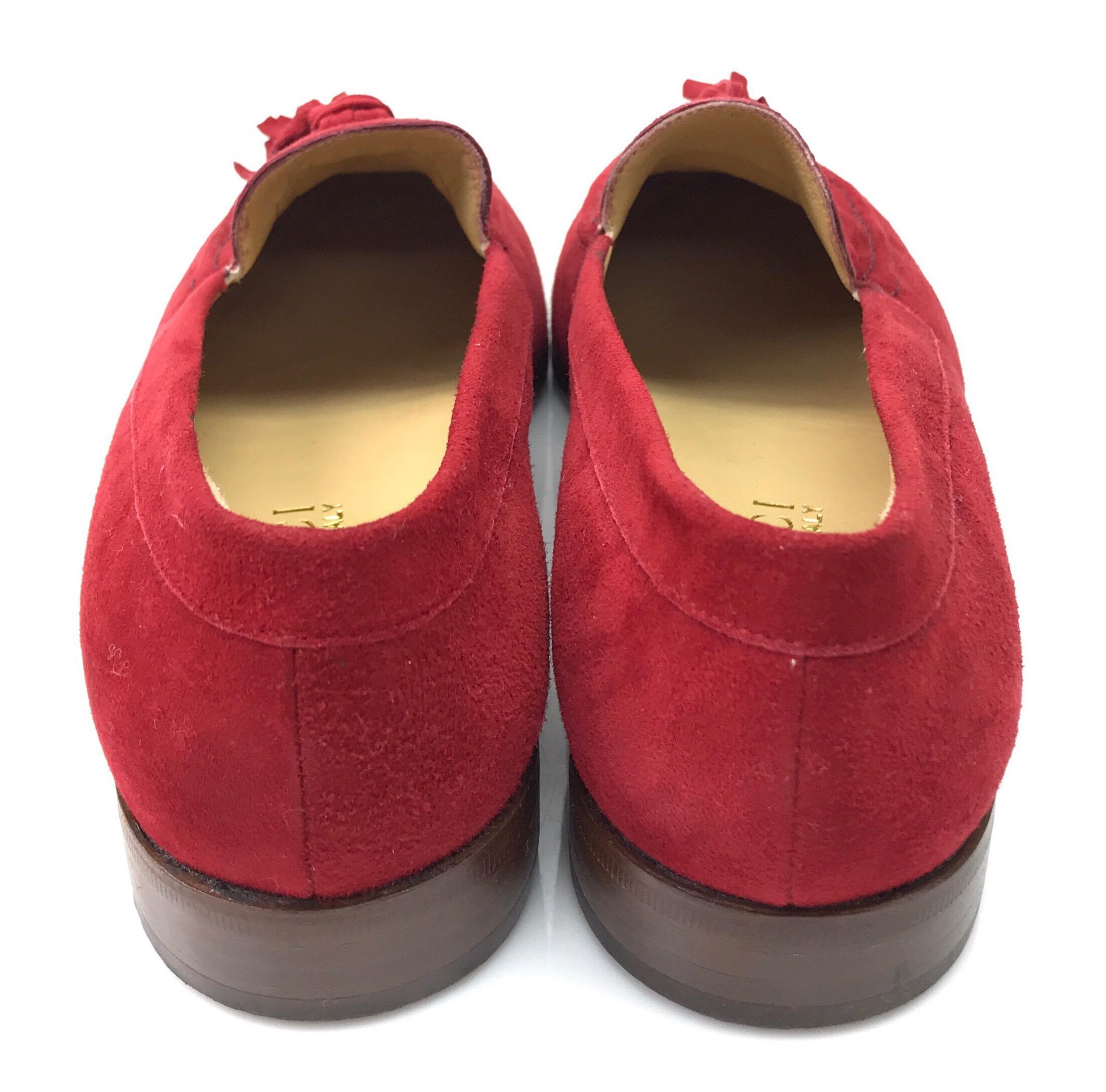 red suede loafers