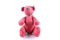 Gucci Red ( Ultra Rare ) Monogram Teddy Bear 6gr0103