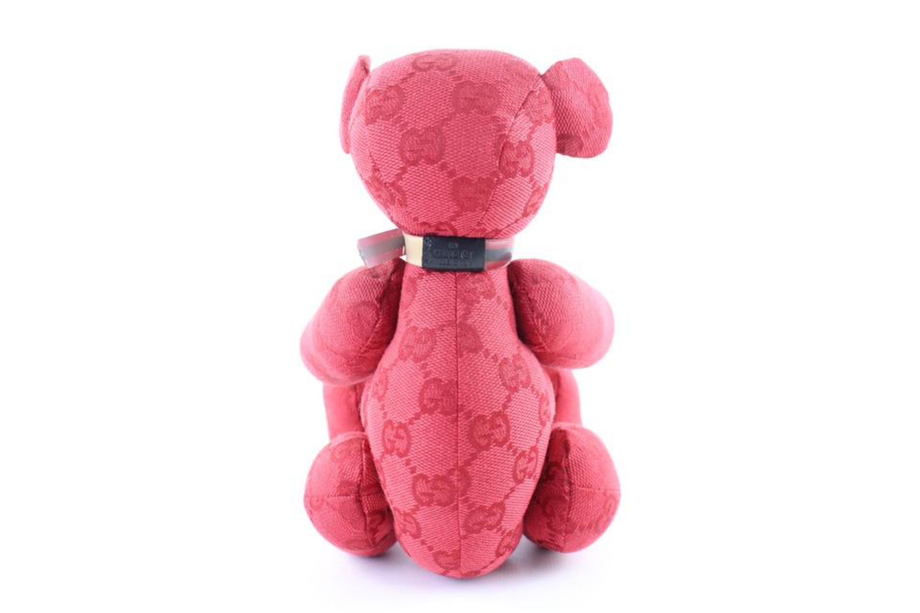 Gucci Red ( Ultra Rare ) Monogram Teddy Bear 6gr0103 For Sale 2