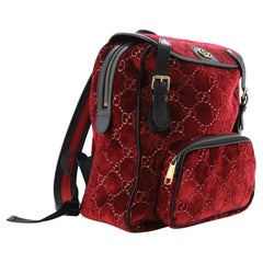Gucci Red Velvet GG Marmont Small Backpack