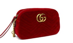 Gucci Red Velvet Marmont Bag