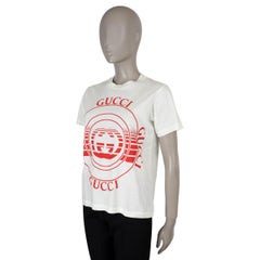 GUCCI red & white cotton 2020 LOGO DISK T-Shirt Shirt XS