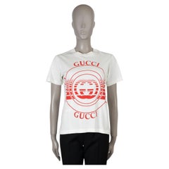 GUCCI red & white cotton 2020 LOGO DISK T-Shirt Shirt XS
