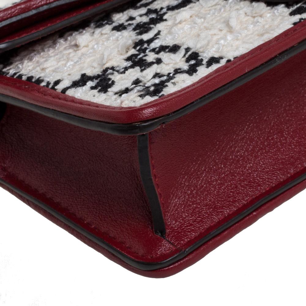 Gucci Red/White Tweed and Leather Mini Dionysus Crossbody Bag 2
