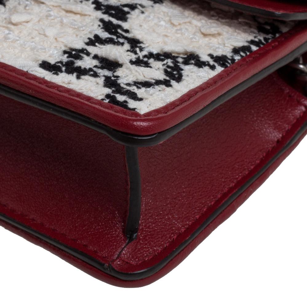 Gucci Red/White Tweed and Leather Mini Dionysus Crossbody Bag 3