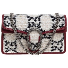 Gucci Red/White Tweed and Leather Mini Dionysus Crossbody Bag