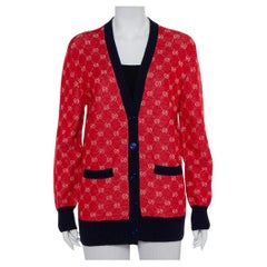 Gucci Red Wool & Alpaca Button Front Cardigan XS