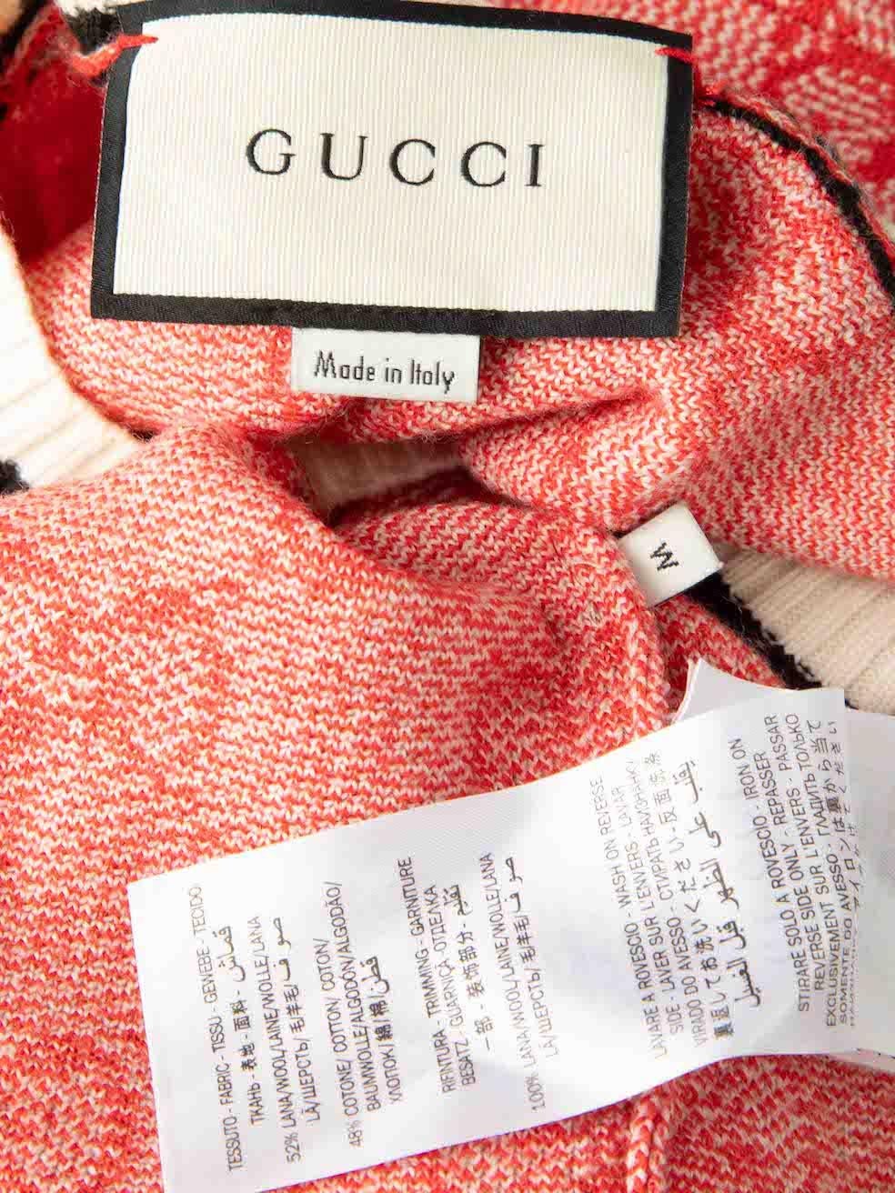 De las mujeres Top jacquard con logotipo GG de lana roja Gucci Talla M