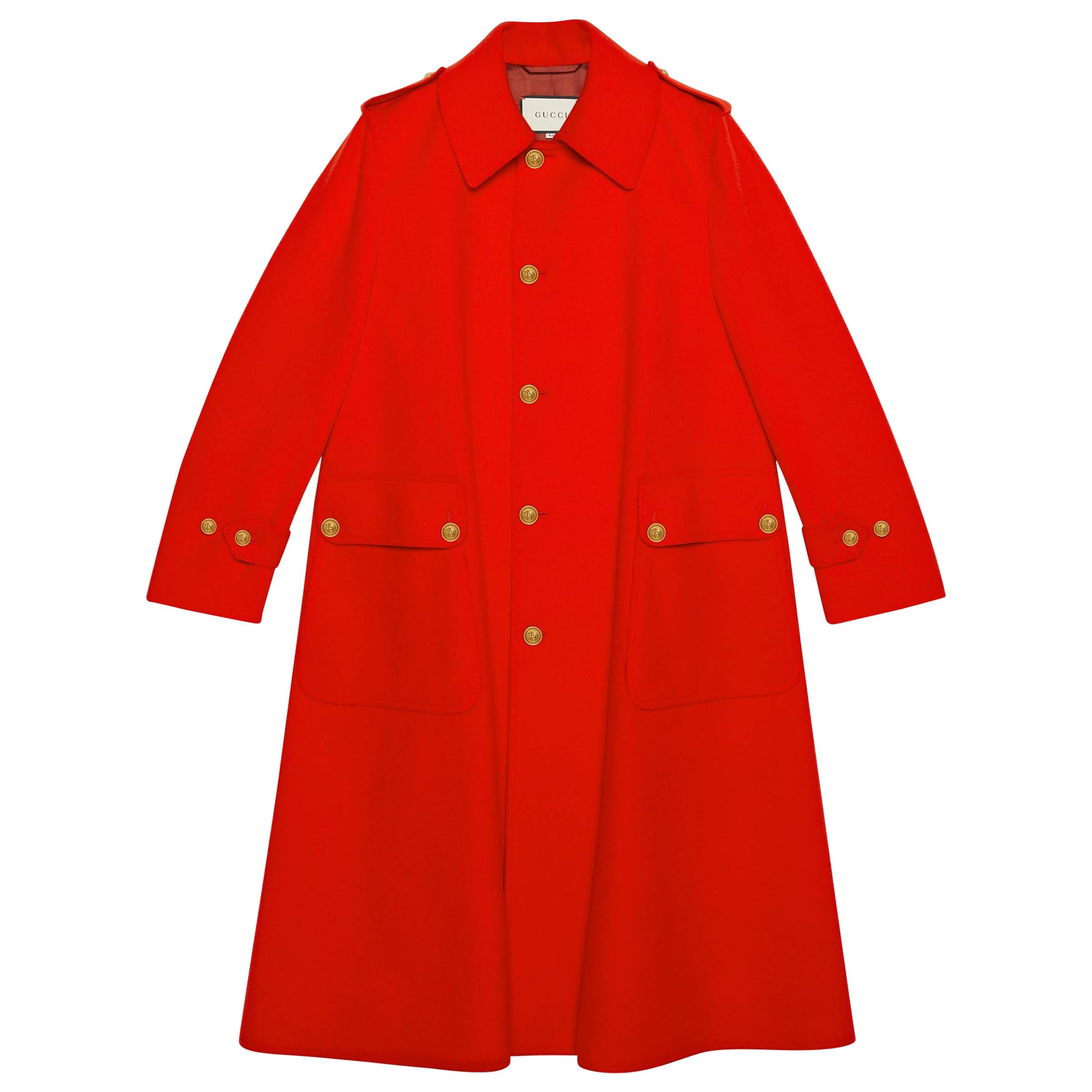 GUCCI red wool Oversized Coat Jacket 46 Mens Fits Women's XL