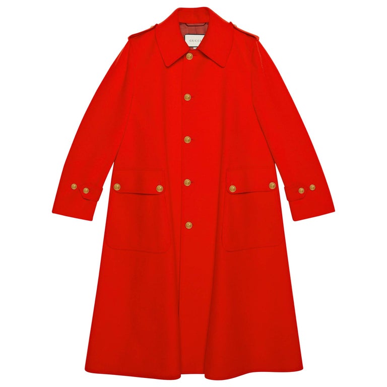 GUCCI red wool Oversized Coat Jacket 46 Mens Fits Women's XL at 1stDibs |  red gucci coat, gucci red coat, mens red wool coat