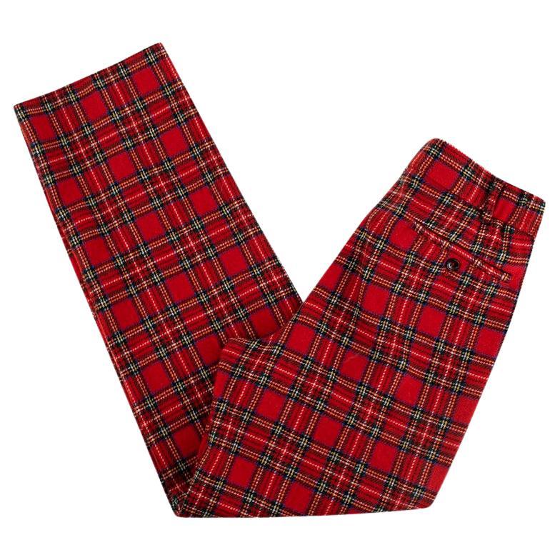 Gucci Red Wool Tartan Trousers For Sale at 1stDibs | gucci tartan trousers
