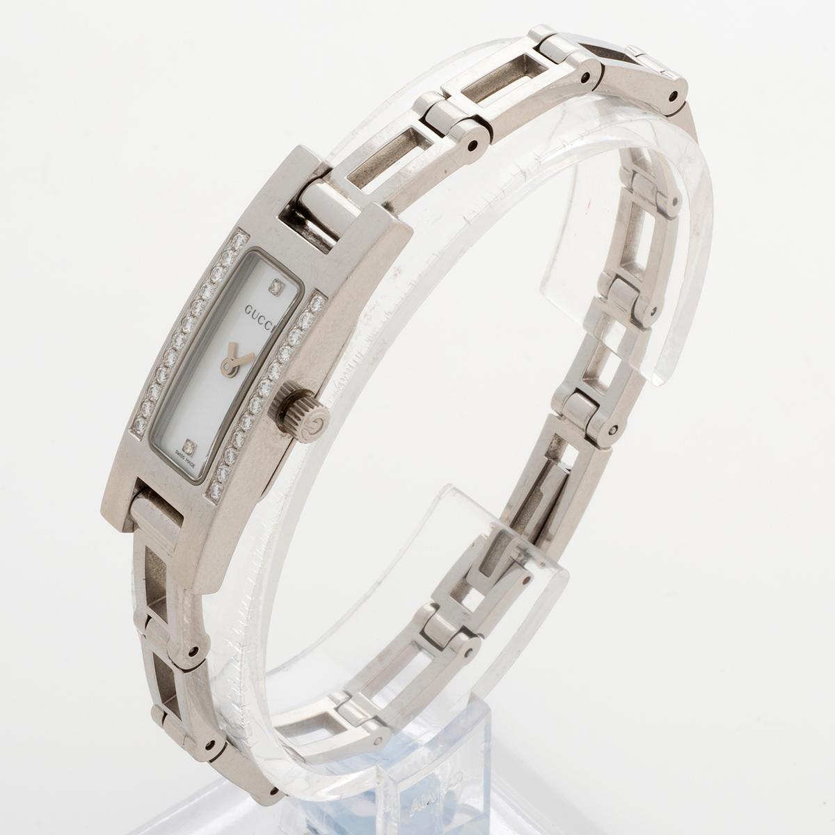  Montre-bracelet Gucci réf. 3900L pour femme, acier inoxydable, nacre, diamants, etc. Unisexe 