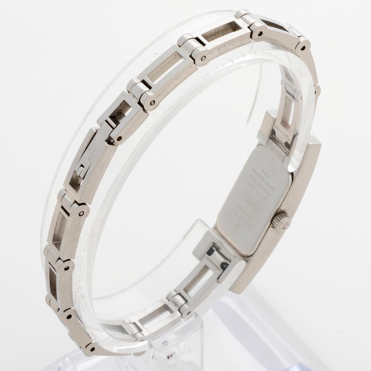 Montre-bracelet Gucci réf. 3900L pour femme, acier inoxydable, nacre, diamants, etc. 1