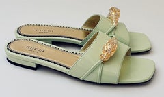 Gucci Regent Crystal Panther Head Slides Sandals