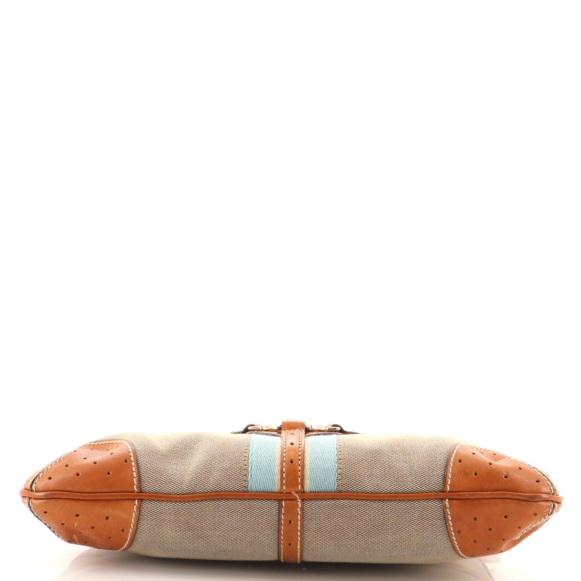 Gucci Reins Web Hobo Canvas Medium In Good Condition In NY, NY