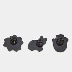 Spilla Gucci in resina con gattino e cavoli, set di 3 pezzi