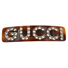 Gucci Resin Crystal Embellished Hair Clip Barrette